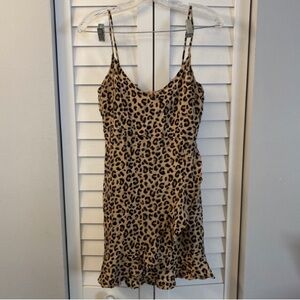 Divided Leopard Print Mini Dress - Tan & Black